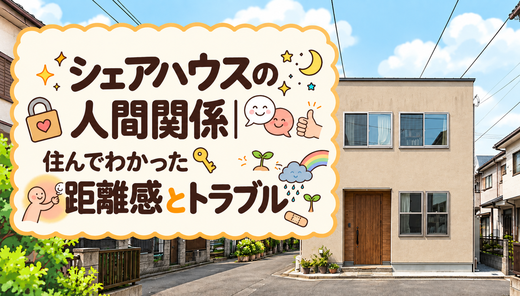 シェアハウスの人間関係｜住んでわかった距離感とトラブル（一軒家のシェアハウスの外観）