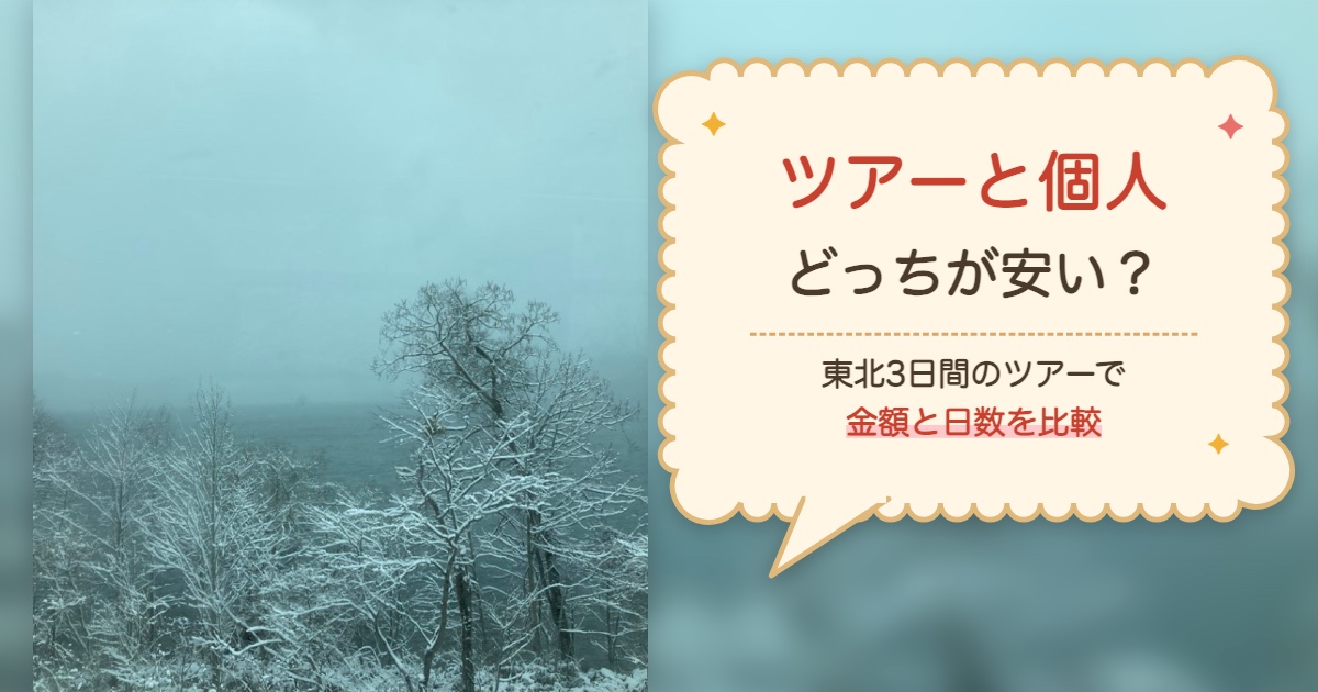 ツアーと個人どっちが安い？東北3日間のツアーで金額と日数を比較